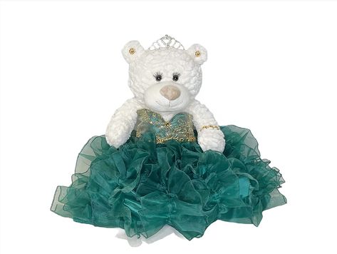 PRICES MAY VARY. 20" Quinceanera Teddy Bear with dress Can be given as a gift or used as a centerpiece 20 inches in height. Rhinestone tiara and an embroidered " Mis 15 Anos" For Collection and Decoration Purpose. For Age 14+. Due to different monitors/calibrations colors may vary slightly from the actual product. For those that are looking for something other than a doll... we now have the option of Quince Bears. These bears measure 20" long. Crème color, soft and cuddly, dressed in an elegant, Emerald Quinceanera Dress, Quinceanera Last Doll, Quince Bears, Quinceanera Centerpiece, Dress Centerpiece, Emerald Green Quinceanera Dresses, Emerald Green Quinceanera Theme, Green Quinceanera Theme, Crème Color