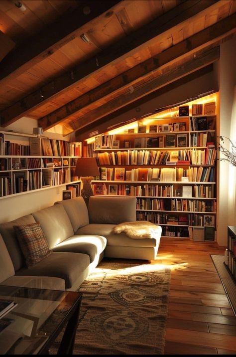 Cosy Home Library, Library And Game Room, Small Library Ideas, Small Library Room Ideas, Small Home Library Design, Dream Bookshelves, Small Library Room, Small Home Library Ideas, Small Home Libraries