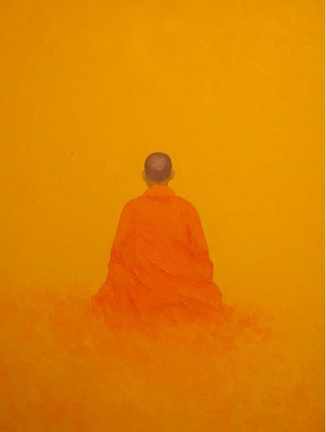 Vu Thai Binh - TB34 Monk: Painting. Oil on Canvas. Signed Canvas Abstract Painting Ideas, Abstract Painting Ideas On Canvas, Painting Ideas On Canvas Abstract, Monk Painting, Tiktok Crafts, Buddha Illustration, Simple Canvas Painting, Clare Paint, Abstract Painting Ideas