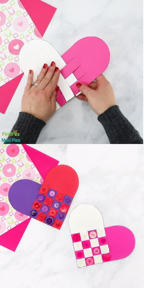 Heart Diy Crafts, Valentines Day Crafts For Preschoolers, Valentines Day Cards Diy, Woven Heart, Heart Craft, February Crafts, Easy Valentine Crafts, Valentine's Day Crafts For Kids, Valentine Crafts For Kids