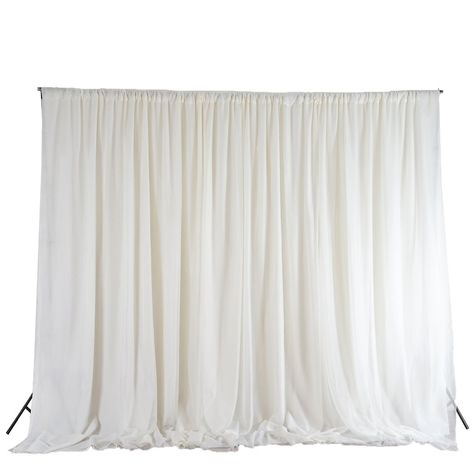 20ftx10ft Ivory Double Layer Polyester Chiffon Backdrop With Rod Pockets Burlap Backdrop, Chiffon Backdrop, Sequin Curtains, Pipe And Drape Backdrop, Ivory Curtains, Ceiling Draping, Curtain Backdrops, Pipe And Drape, Drape Panel