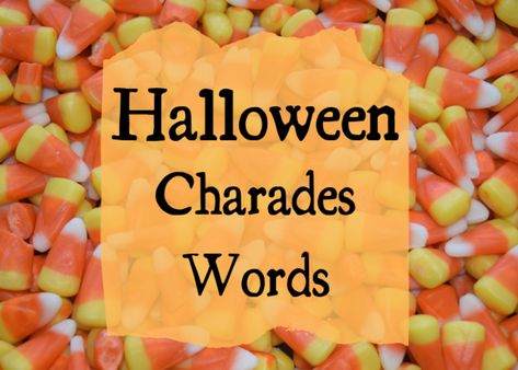 Halloween Charades Clues: Word Lists and Other Game Ideas. Mummies, pumpkins, and vampires—oh, my! Besides those ghoulish delights, you'll find 30+ other Halloween-themed charades ideas here. Charade Ideas, Charades For Adults, Charades Word List, Pictionary Word List, Charades Ideas, Charades Words, Halloween Charades, Pictionary Words, Charades For Kids