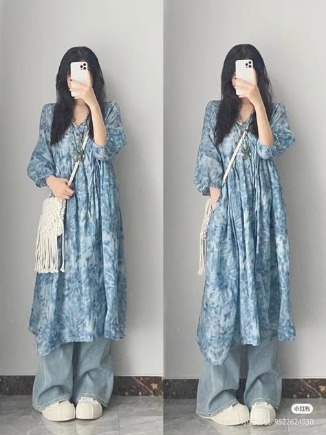 Casual Traditional Outfits For Women, Dress Over Jeans Outfit Korean, Desi Clothes Casual Indian Fashion, Dress Over Jeans Korean, Summer Outfit Inspo Modest, Summer Outfit Concert, Outfits Black Women Spring, Spring Outfits Black Women, Casual Old Money