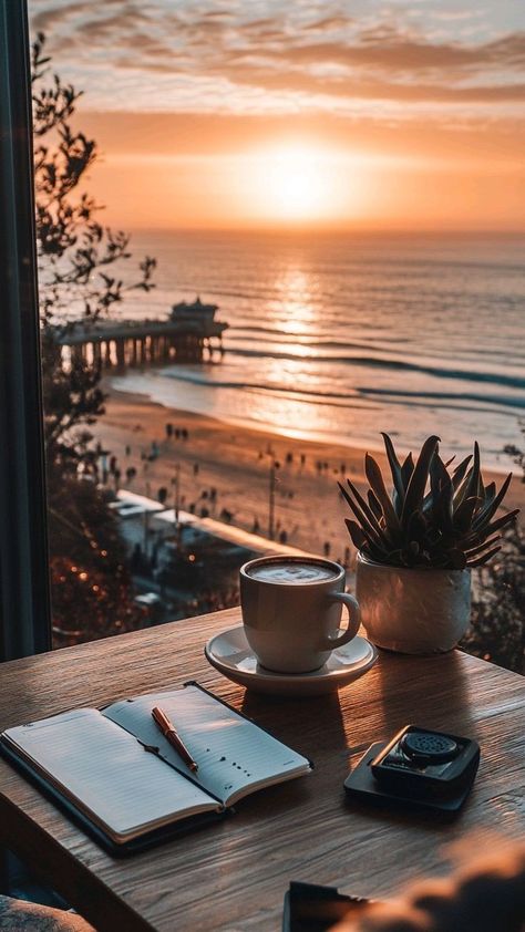 Coffee By The Lake, Coffee Beach Aesthetic, Early Mornings Aesthetic, Coffee Morning Aesthetic, Coffee On The Beach, Morning Coffee Aesthetic, Coffee Dates Aesthetic, Morning Coffee Photography, Coffee With A View