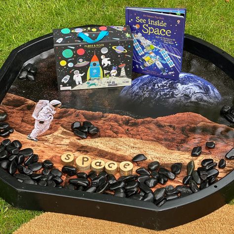 Learning through play this International Moon Day!🌝🌚 What type of activities would you create on this Moon Landing Tuff Spot Mat?🌛 . #internationalmoonday #moontuffspot #cosytuffspot #cosyclubideas #earlyyears #learningthroughplay International Moon Day, Moon Day, Tuff Spot, Continuous Provision, Tuff Tray, Moon Landing, Man On The Moon, On The Moon, Who Am I