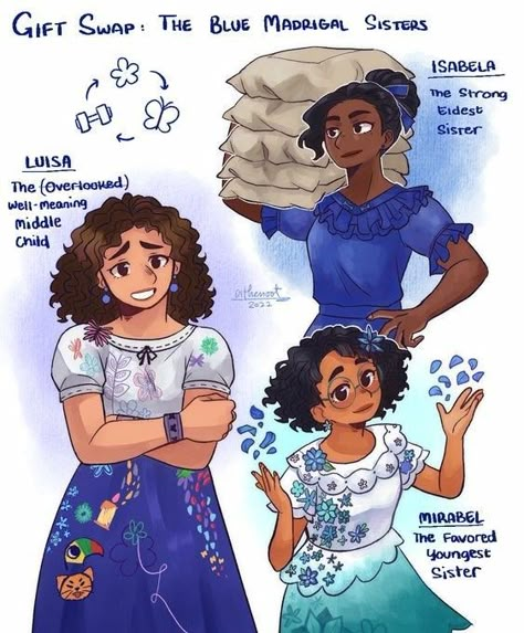 Madrigal Sisters, Dc Crossover, Encanto Fanart, Family Madrigal, Disney Theory, Familia Madrigal, Disney Encanto, Disney Crossovers, Disney Princess Drawings