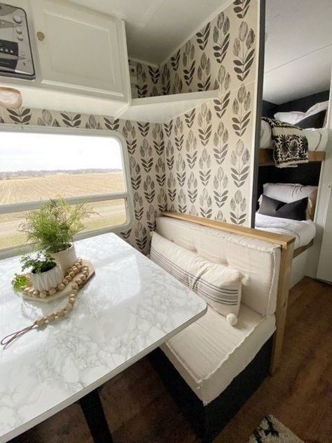 SHOP THE RV Motorhomes Interior, Rv Wallpaper, Rv Diy, Rv Living Room, Rv Design, Rv Remodeling, Rv Decorating, Motorhome Remodel, Camper Remodeling