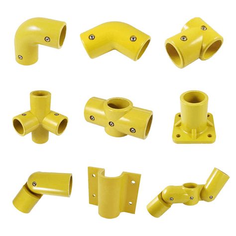 FRP/GRP Handrail Fittings – Anti-Corrosion for Securing Stair Guardrail Bridge Railing, Portable Shelter, Gym Setup, Tube Clamp, Pipe Connectors, Outdoor Stairs, Electronics Mini Projects, Pipe Furniture, Cnc Design