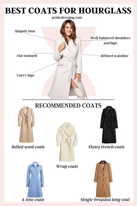 Hourglass Elegance: Flattering Coats for Your Gorgeous Curves! Hourglass Spring Outfits, Hourglass Outfits Summer, Soft Hourglass Body Shape, Hourglass Casual Outfits, Hourglass Outfit Ideas, Hourglass Figure Outfits Casual, Petite Hourglass Outfits, Hourglass Body Shape Fashion, Hourglass Body Shape Outfits