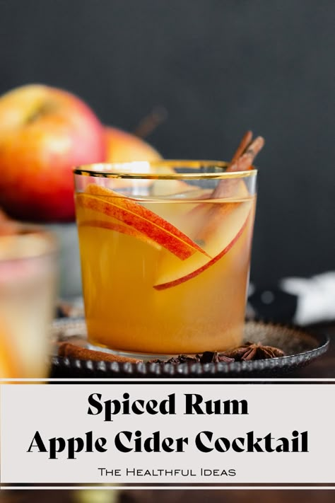 Spiced Rum And Apple Cider, Spiced Rum Halloween Drinks, Rum Cider Cocktail, Apple Cider And Rum Drinks, Apple Spice Cocktail, Rum And Apple Cider Drinks, Spiced Rum Fall Cocktails, Spiced Apple Cocktail, Rum Apple Cider Cocktail