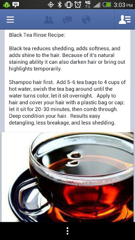 Black Tea Hair Rinse Black Tea For Hair, Black Tea Hair Rinse, Tea Hair Rinse, Herbal Hair Rinse, How To Darken Hair, Natural Hair Remedies, Hair Secrets, Natural Hair Care Tips, Hair Shedding