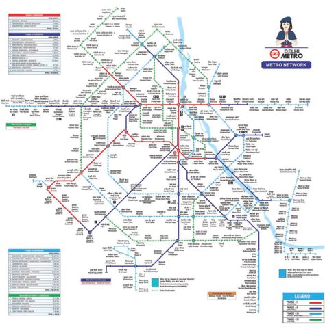 Delhi Metro Phase 4 Map - Source: DMRC - view large Delhi Metro Map, Delhi Map, Singapore Map, Usa Travel Map, System Map, Delhi Metro, Metro Rail, Metro Map, Mexico Map