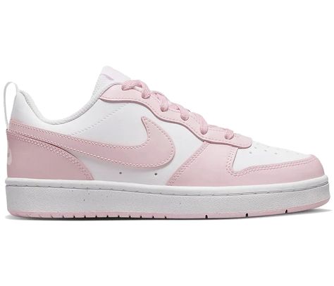 Nike Court Borough Low 2 SE Sneakers in White/Pink Foam Nike Low Top Shoes, Light Pink Shoes Outfit Sneakers, Pale Pink Sneakers, Pink And White Nike Shoes, Nike Court Borough Low 2 Se, Shoes Pink Nike, Pink White Sneakers, Nike Court Borough Low 2 Pink, Light Pink Nike Dunks