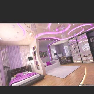 The most amazing room I've ever seen! Cool Bedrooms, Purple Bedrooms, Dream Bedrooms, Purple Bedroom, Purple Rooms, Girl Bedroom Designs, Awesome Bedrooms, House Room, Teen Room