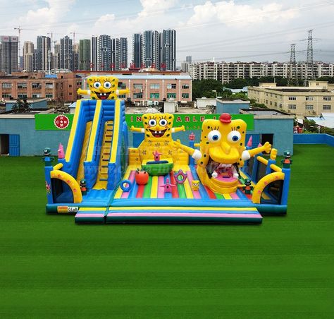 Spongebob Water, Inflatable Water Slides, Spongebob Birthday Party, Holiday Inflatables, Spongebob Birthday, Inflatable Bouncers, Pink Day, Water Games, Inflatable Water Slide