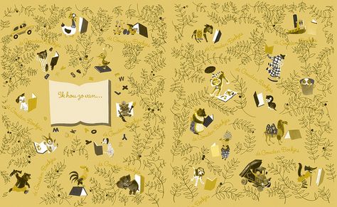 1950 endpapers - adapted 2010 Vintage Book Art, Question Marks, Dollhouse Books, Golden Books, Mini Doll House, Modern Books, Picture Books Illustration, Night Forest, Childhood Books