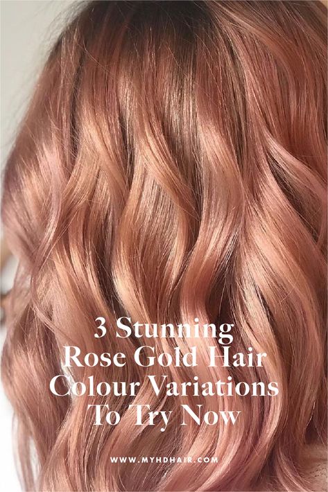 3 Stunning Rose Gold Hair Colour Variations To Try Now  Explore our top 3 stunning Rose Gold hair colour variations and embrace the chic, subdued trend. From subtle to striking, these rose gold shades offer a perfect blend of elegance and style. Discover the ideal hue to elevate your look and stay on trend! Champagne Hair Color Brown Rose Gold, Copper Rose Gold Hair Formula, Rose Gold Red Hair, Rose Gold Hair Color Formula, Trending Hair Colour, Rose Gold Brown Hair, Rose Gold Hair Colour, White Hair With Lowlights, Copper Rose Gold Hair