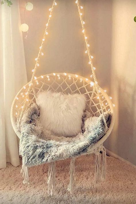 Bedroom Hammock, Bedroom Hammock Chair, Swing Chair Bedroom, Hammock In Bedroom, Bedroom Swing, Indoor Hammock Chair, Indoor Swing Chair, Macrame Hammock Chair, Rope Macrame