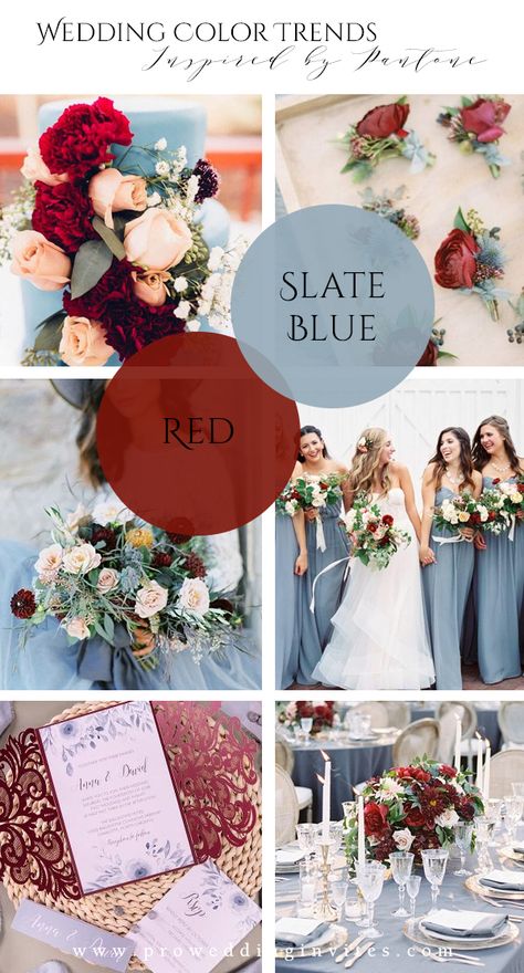 Wedding Color Schemes Red, Blue Spring Wedding, Winter Wedding Trends, Blue Red Wedding, Red Barn Wedding, Wedding Color Schemes Spring, Spring Wedding Color Palette, Wedding Color Pallet, Red And White Weddings