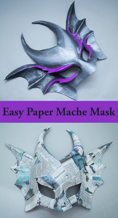 Using paper mache to create custom masks is an age old tradition, and there are a lot of ways to do it. Learn how to use wire mesh and paper strips to create a base that is perfectly fitted to your face. This is a really simple technique that produces some pretty great results. Easy Paper Mache, Mascara Papel Mache, Paper Mache Masks, Custom Masks, Paper Mache Mask, Paper Mache Projects, Costume Carnaval, Dragon Mask, Dragon Costume