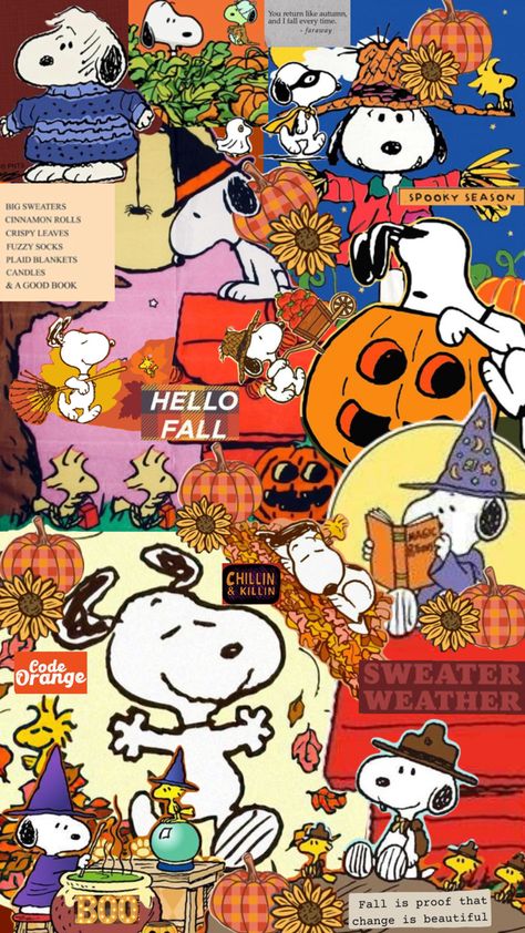 For the Snoopy an Fall lovers 🧡 Cute Fall Wallpaper Lockscreen, Vintage Snoopy Wallpaper, Snoopy Fall Autumn Wallpaper, Fall Snoopy Wallpaper Laptop, Snoopy Halloween Wallpaper Iphone, Snoopy Fall Wallpaper Iphone, Snoopy Fall Autumn, Snoopy Autumn Wallpapers, Snoopy Halloween Wallpaper