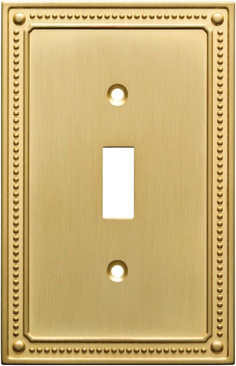 Amazon.com: Franklin Brass W35058-BB-C Classic Beaded Single Switch Wall Plate/Switch Plate/Cover, Brushed Brass : Everything Else Wall Switch Plates, Copper Highlights, Toggle Light Switch, Toggle Switch, Switch Plate Covers, Switch Plate, Switch Covers, Light Switch Covers, Switch Plates