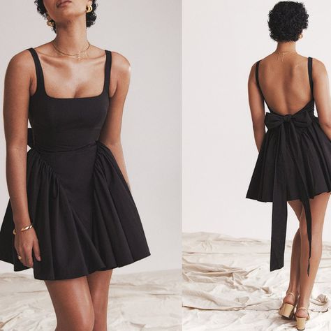 The Dress For Warm Spring And Summer Days, The 'Florianne' Mini Dress Has The Prettiest Silhouette. Soft And Feminine, It Features A Corseted Bodice And Tuens To Reveal An Open Back Complete With An Oversized Bow For Feminine Drama. You'll Love The Figure Defining Seams And 'Florianne' Has A Pretty Voluminous Skirt That's Fitted With A Discreet Tulle Fabric To Hold The Shape Perfectly. It's Fully Lined For Comfort And Zips Up The Back For Easy On. The 'Regular Cup' Option Suits Cup Size A-C Whil 30th Birthday Dresses For Women, 30th Birthday Dress, Tall Girl Dresses, Dresses For Engagement Pictures, 30th Birthday Dresses, A Line Short Dress, 30th Birthday Outfit, Black Bow Dress, Picture Dress