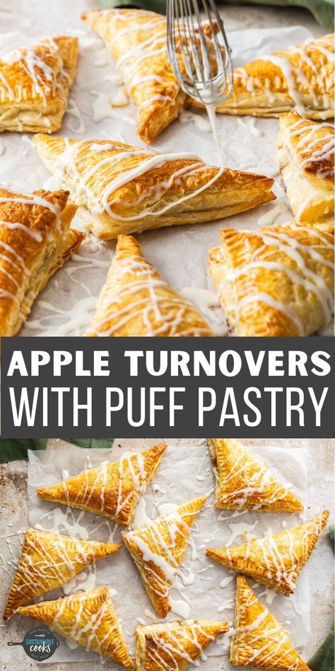 Puff pastry apple turnovers are the easy apple pastry we all need in our lives—because let’s face it, we don’t always have the time to fuss with pie crust. Flaky, buttery puff pastry is the perfect container for tender cinnamon-spiced apples! Apple Turnovers With Puff Pastry, Puff Pastry Apple Turnovers, Puff Pastry Turnovers, Pastry Turnovers, Puff Pastry Apple, Apple Turnover, Apple Pastry, Turnover Recipes, Apple Puff Pastry