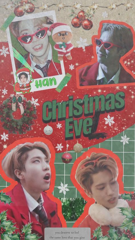 💚han christmas eveL wallpaper (6/8) <made by me layla_staa on shuffles> please use creds #skz #han #hanjisung #christmaseveL #kpop #kpopwallpaper #christmas #christmaseveLwallpaper #skzwallpaper Christmas K Pop Wallpaper, Skz Wallpaper Christmas, K Pop Christmas Wallpaper, Han Jisung Christmas Wallpaper, Christmas Kpop Wallpaper, Han Jisung Christmas, Stray Kids Wallpaper Christmas, Skz Christmas Wallpaper, Stray Kids Christmas Wallpaper