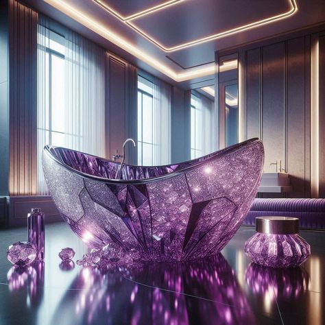 ✨💎 Immerse yourself in a world of fantasy and luxury with our AI-generated avant-garde bathtubs! Each high-resolution digital art piece showcases a unique bathtub crafted from pristine crystal, available in a mesmerizing array of colors. From the vibrant warmth of orange to the serene depth of blue, the regal allure of purple, and the refreshing brightness of green, these pieces are sure to inspire your interior dreams. 💎✨ 🛁 Swipe through our fantasy gallery and let your imagination run wild... Color Bathtub, Mansions Interior, Home Architect, Beautiful Bathtubs, Luxury Mansions Interior, Luxury Mansions, Luxury Bathtub, Dream Apartment Decor, Interiors Dream