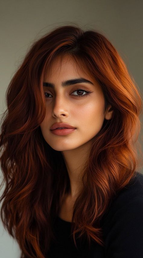 27 Flattering Hair Color Ideas for Brown Skin: Vibrant and Subtle Options to Inspire You Red Hair Olive Skin, Sharp Face, Hair Color For Brown Skin, Perfect Hair Color, Olive Skin Tone, Olive Skin, Hair Color Ideas, Brown Skin, Perfect Hair