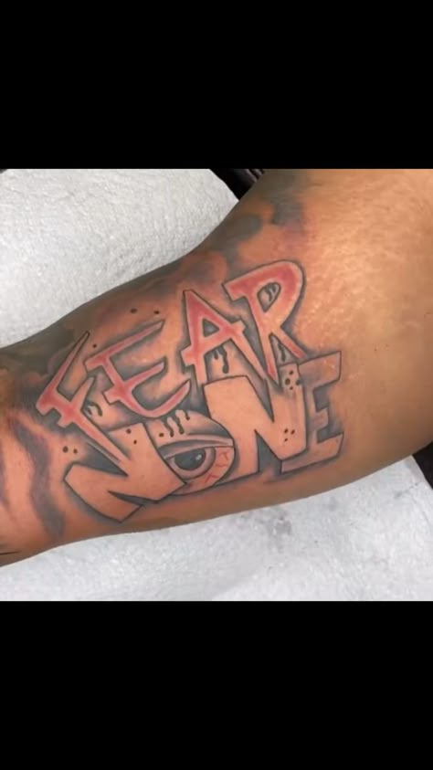 Fear Nothing Tattoo, Fear None Tattoo Men, Fear None Tattoo, Respect All Fear None, Wrist Hand Tattoo, Again Tattoo, Fear Tattoo, Tattoo Sleeve Ideas, Fear Nothing