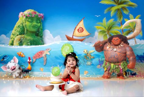 Moana Cake Smash, Moana Birthday Decorations, Cake Smash Inspiration, Moana Cake, Moana Birthday, Photoshoot Idea, Studio Equipment, News Studio, Smash Cake