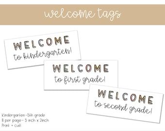 Boho Color Palette, Welcome Tags, Welcome To Kindergarten, Modern Boho Decor, Boho Color, Welcome Gifts, Fifth Grade, Colorful Boho, Second Grade