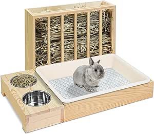 Bunny Litter Box, Hay Box, Rabbit Feeder, Rabbit Hay Feeder, Pet Feeding Station, Rabbit Hay, Hay Feeder, Wooden Rabbit, Hamster Cage