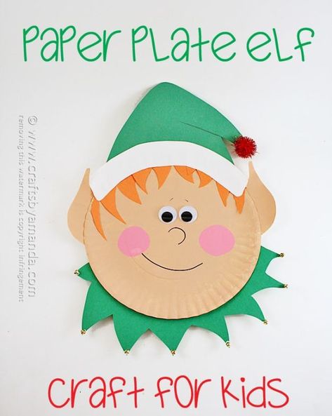 Paper Plate Elf - Crafts by Amanda || 15 Fun Elf Crafts for Kids! A wonderful collection of 15 Christmas Elf Crafts for children from 2 to 22!! Paper Plate Elf, Elf Craft, Santa Craft, Elf Crafts, Kindergarten Christmas, Christmas Preschool, Crafts By Season, Kids Bible, Christmas Activities For Kids