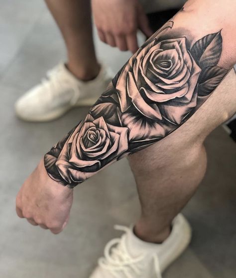 Half Sleeve Tattoos Forearm, Cool Half Sleeve Tattoos, Rose Tattoo Sleeve, Rose Tattoos For Men, Men Tattoos Arm Sleeve, Forarm Tattoos, Forearm Sleeve Tattoos, Cool Forearm Tattoos, Half Sleeve Tattoos For Guys