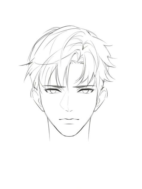 How To Draw Anime Men, Man Face Reference Drawing, Male Face Reference Drawing Sketch, Face Guidelines Drawing, Male Head Drawing Reference, Man Face Drawing, Boy Hair Drawing, Drawing Male Hair, Male Face Drawing