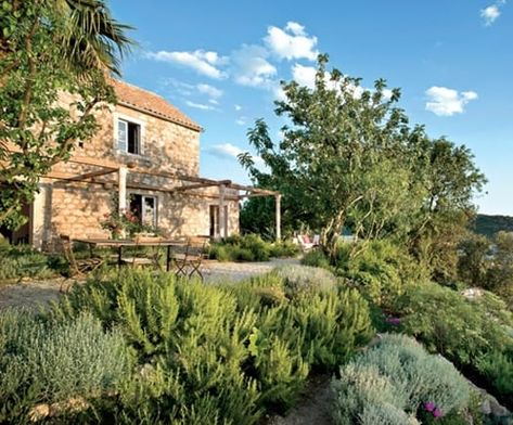 15th Century stone house in Croatia Old Stone Houses, Country House Design, Interior Design Rustic, Mediterranean Garden, Rustic Contemporary, Old Stone, Design Your Dream House, Contemporary Interior Design, Stone Houses