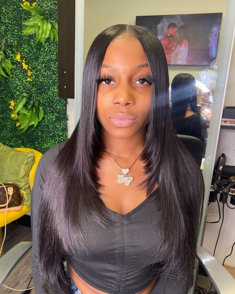 Hairstyles Layered, Silky Straight Hair, Black Hair Inspiration, Inspired Hairstyles, Big Box Braids Hairstyles, Closure Wigs, Layered Cut, Different Hair Colors, Soft Layers