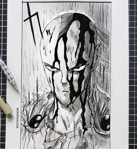 Saitama drawing #art #pencil #sketch #illustration Saitama Pencil Sketch, One Punch Man Sketch Pencil, One Punch Man Drawing Pencil, Drawing Anime For Beginners, One Punch Man Sketch, Saitama Sketch, Saitama Drawing, Easy Tutorial Drawing, Manga Step By Step