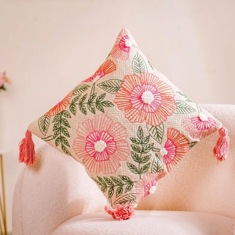 Refreshing cushion covers for a summer-ready home! 😍 Made with rich fabric, and adorned with intricate designs, our chic cushion covers are sure to infuse your space with summer style. 🤩 Products featured: 1. Red Cushion Cover With Floral Embroidery 16x16 Inch 2. Springtime Cushion Cover 16x16 Inch 3. Subtle Spring Couch Cushion Cover 16x16 Inch 4. Spring Bling Printed Embellished Cushion Cover 16x16 Inch 5. Decorative Tufted Springtime Cushion Cover 16x16 Inch 6. Aqua Embroidered Cushion C... Fresco Illustration, Cushion Photography, Red Cushion Covers, Dec Pillows, Red Cushion, Adobe Fresco, Couch Cushion Covers, Pillow Inspiration, Project Work