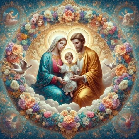 Holy Family Images, Christmas Nativity Images, Christian Background Images, Virgin Mary Art, Catholic Pictures, Christian Backgrounds, Jesus Mary And Joseph, Religious Pictures, Jesus And Mary Pictures