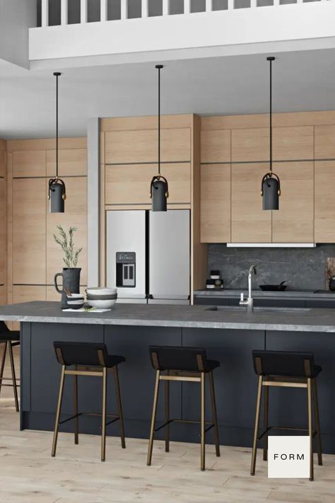 Form Kitchen Cabinets, Light Wood Kitchen Cabinets Modern, Modern Earthy Kitchen, Adu Interior, Award Winning Kitchen Design, German Kitchen Design, European Kitchen Design, Scandinavian Cabin, European Kitchen Cabinets