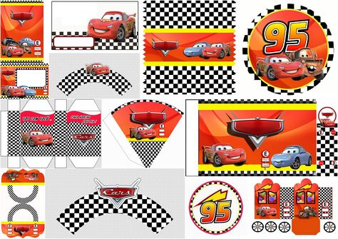 Kit para Fiestas de Cars para Imprimir Gratis. Auto Party, Blaze And The Monster Machines Party, Flash Mcqueen, Cars Birthday Party, Disney Cars Party, Disney Cars Birthday, Cars Birthday Party Disney, Car Themed Parties, Cars Disney