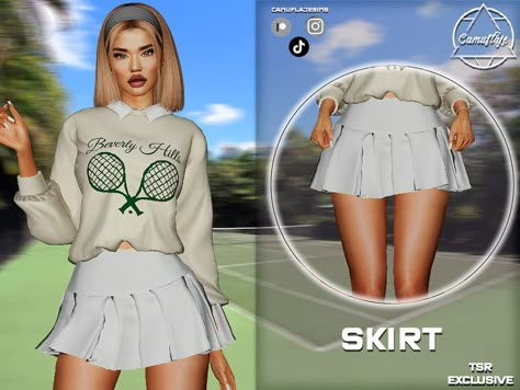 The Sims Resource - SET 386 - Tennis Skirt Sporty Set, Sims 4 Studio, Sims 4 Cc Shoes, Sims 4 Cc Folder, Sims Four, Sims 4 Collections, Sims 4 Mods Clothes, Sports Skirts, Sims 4 Clothing