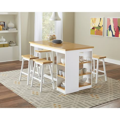 Kitchen Nooks, Dining Table With Storage, White Counters, Pub Table Sets, Counter Height Table, Counter Height Dining Sets, Kitchen Tables, Pub Table, Table With Storage