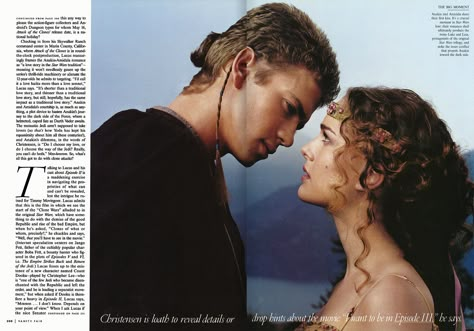 March 2002 Star Wars Padme, Anakin Vader, Anakin And Padme, Star Wars Quotes, Star Wars Anakin, Mazzy Star, Padme Amidala, Attack Of The Clones, Annie Leibovitz