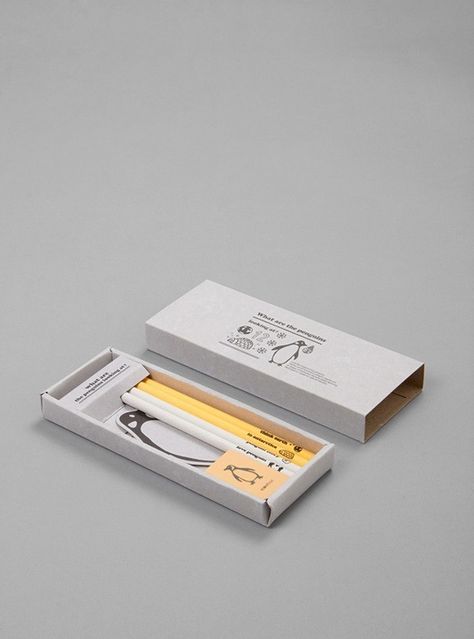 Penguin Pencil Packaging, Gift Guide Design, Brilliant Packaging, Cafe Concept, Stationery Packaging, Stationary Set, Pencil Boxes, Inexpensive Gift, Cheap Gifts