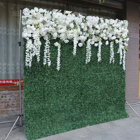 Green wall wedding backdrop